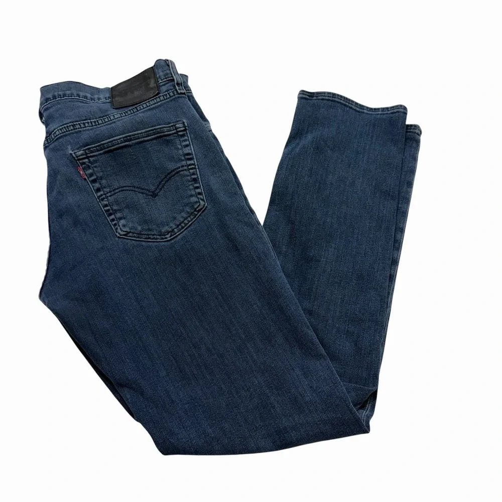 Levi's Men's Blue Stretch Jeans Dark Wash Straight Denim